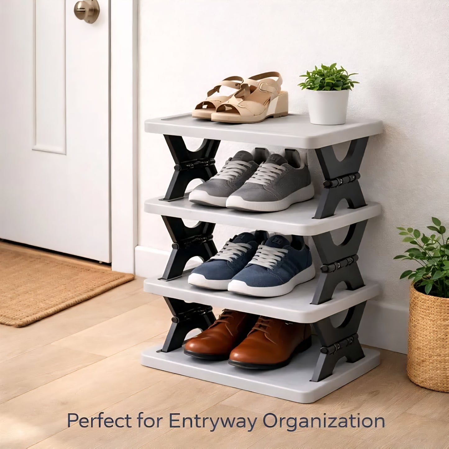 FlexiFold 4-Tier Organizer | Premium Space-Saving Rack