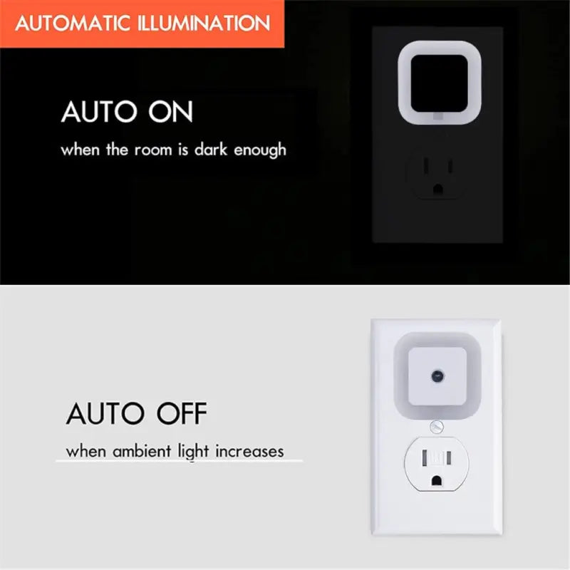 Smart LED Night Sensor Light Automatic On Off Plug in Night Light