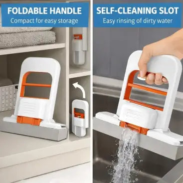 Foldable Mini Handheld Mop – Self-Squeezing Portable Wiper Tool