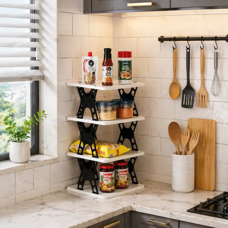 FlexiFold 4-Tier Organizer | Premium Space-Saving Rack
