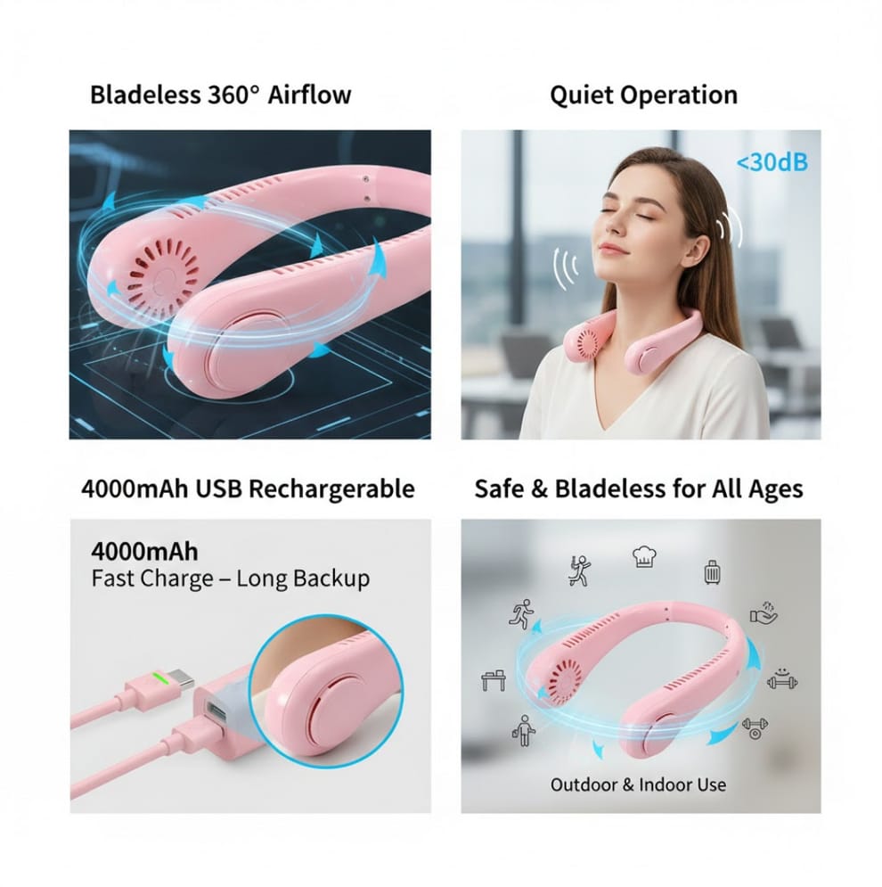 GlacierAir 360° Cooling Neck Fan