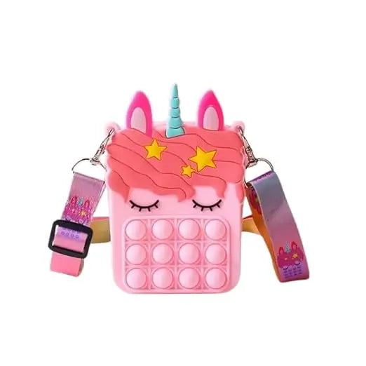 Pop It Unicorn Sling Bag for Kids – Silicone Fidget Bag