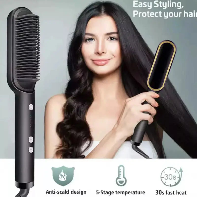Brush: Fast-Heating Anti-Frizz Hair Straightener
