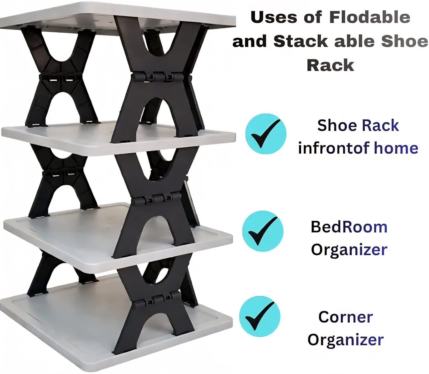 FlexiFold 4-Tier Organizer | Premium Space-Saving Rack