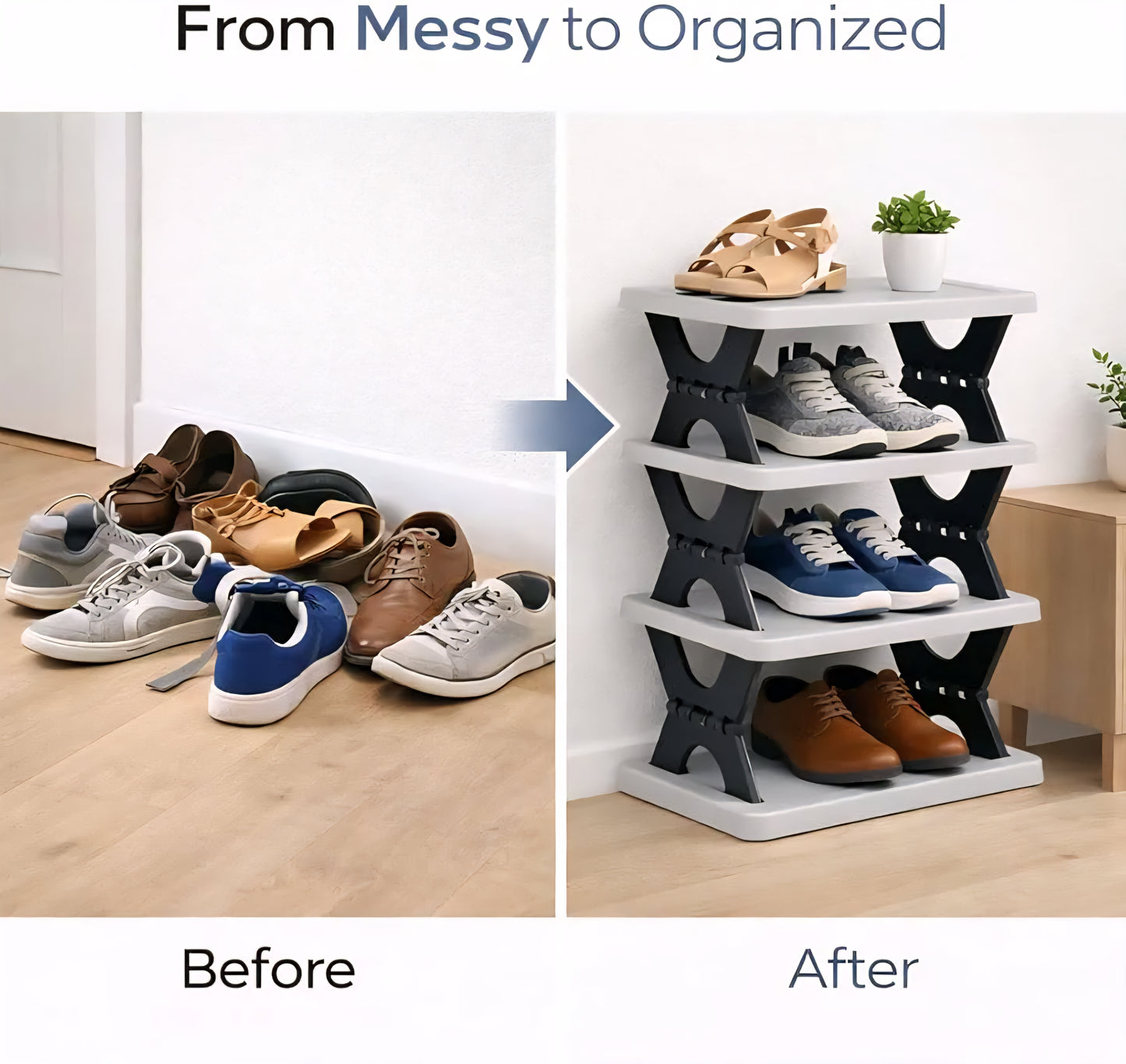 FlexiFold 4-Tier Organizer | Premium Space-Saving Rack