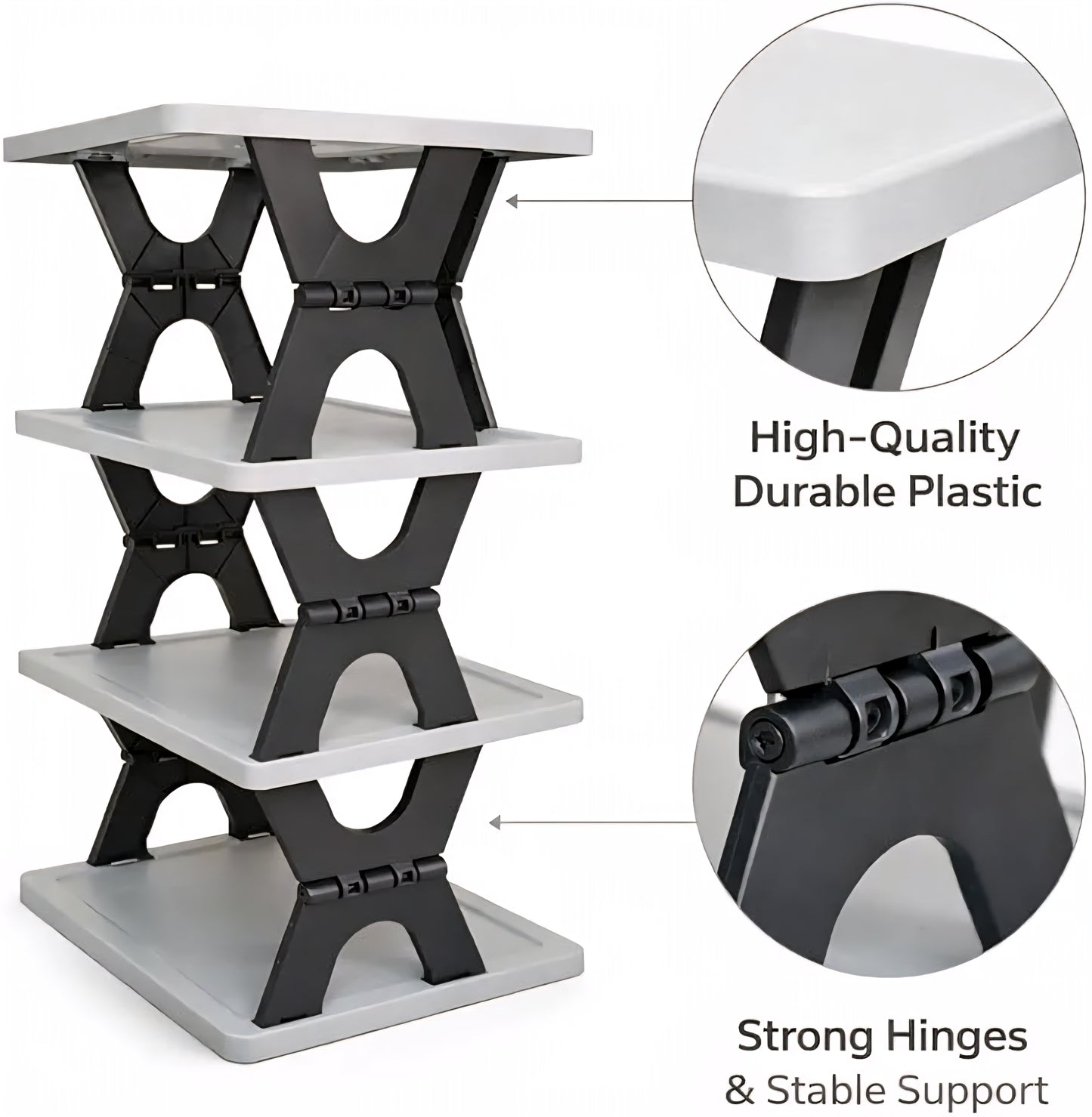 FlexiFold 4-Tier Organizer | Premium Space-Saving Rack