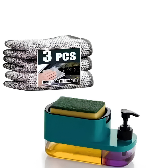 HydroDock 3-in-1 Soap Dispenser | Dual-Chamber Sink Organizer Set